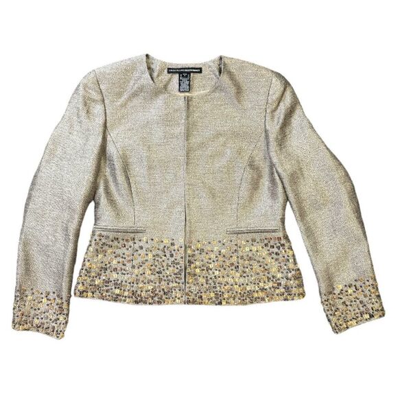 Linda Allard Ellen Tracy Silk Blend Beaded Blazer Jacket Size 6 Petite - Picture 6 of 13